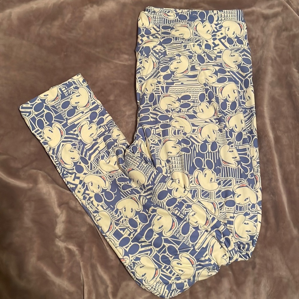LulaRoe Blue Disney Mickey Leggings TC
